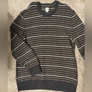 GAP Men's Chunky Knit Striped Sweater Black and Brown